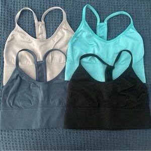 Amazon Women's Sports Bras - Black, Blue, Putple, and Aqua